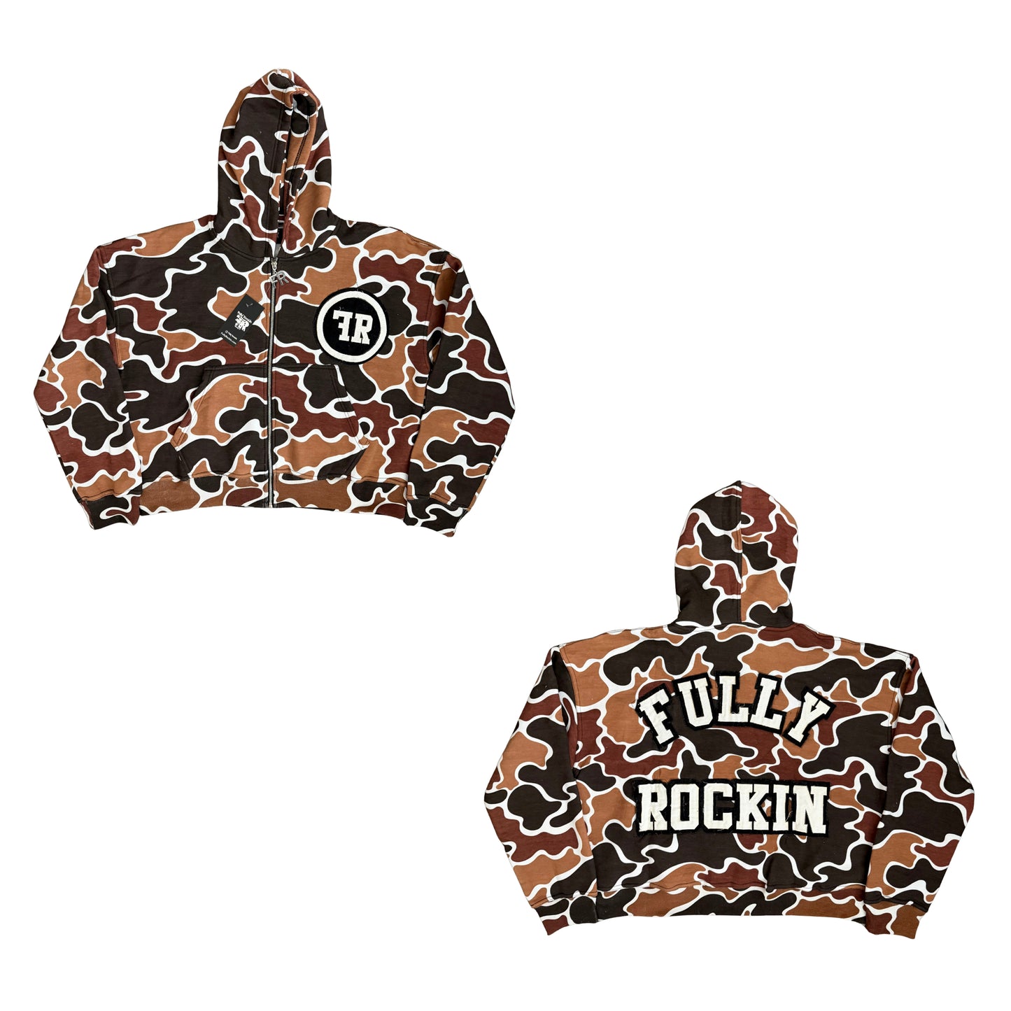 Fully Rockin Camo Zip Up Hoodie